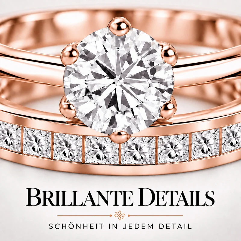 D'Joy 1,57 ct. 2er-Set Moissanit Stacking Ringe, 925 Silber rhodiniert
