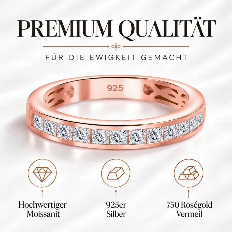 D'Joy 1,57 ct. 2er-Set Moissanit Stacking Ringe, 925 Silber rhodiniert