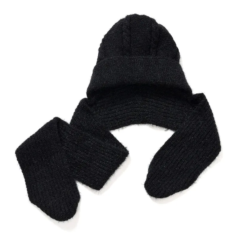 Mützen- und Schal-Set - Beanie und Schal im einfarbigen Design, Winddicht und Wärmend, Mütze: 22 cm, Schal: 83 cm, Rosa