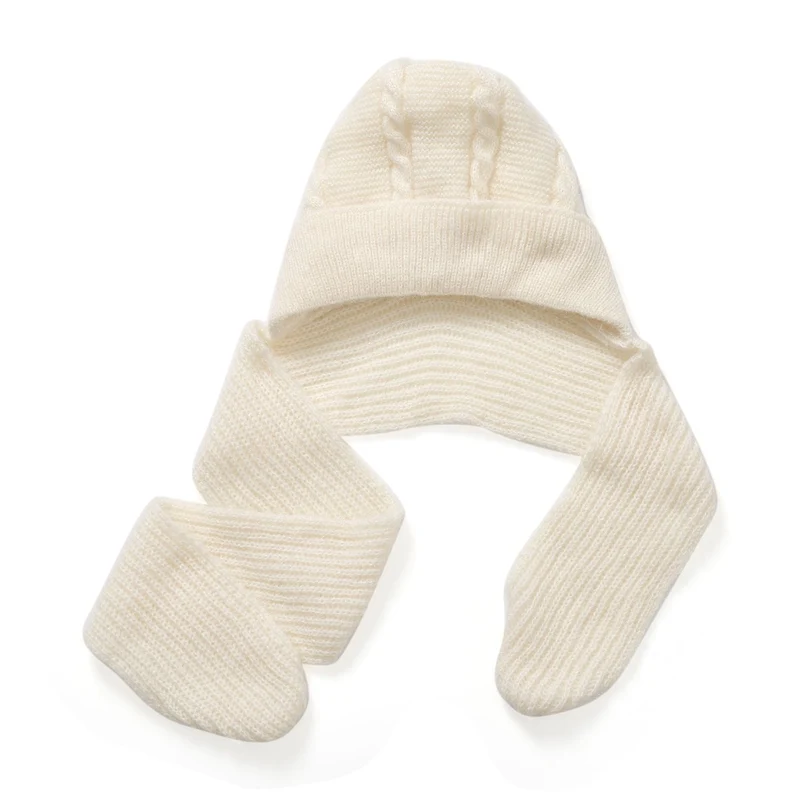Mützen- und Schal-Set - Beanie und Schal im einfarbigen Design, Winddicht und Wärmend, Mütze: 22 cm, Schal: 83 cm, Rosa