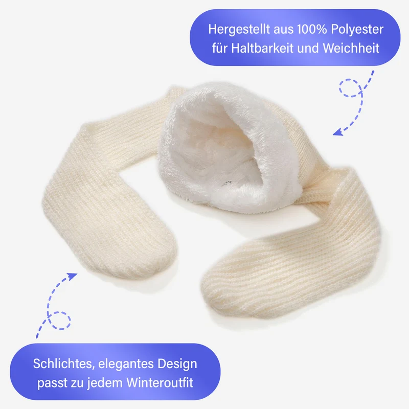 Mützen- und Schal-Set - Beanie und Schal im einfarbigen Design, Winddicht und Wärmend, Mütze: 22 cm, Schal: 83 cm, Rosa