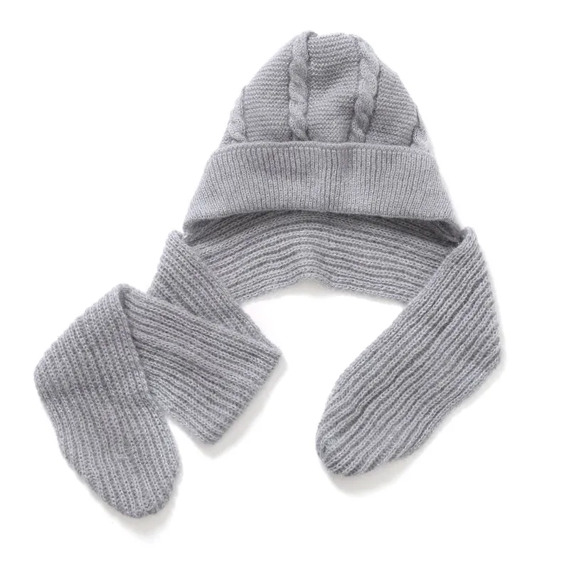 Mützen- und Schal-Set - Beanie und Schal im einfarbigen Design, Winddicht und Wärmend, Mütze: 22 cm, Schal: 83 cm, Rosa