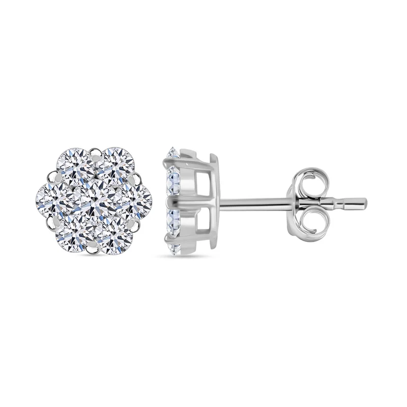 Luxuriant Diamond Lab Grown Diamant SI-GH Ohrringe 925 Silber Gelbgold Vermeil ca. 0.50 ct