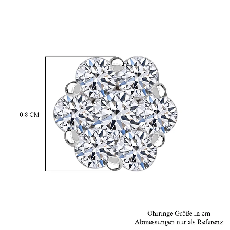 Luxuriant Diamond Lab Grown Diamant SI-GH Ohrringe 925 Silber Gelbgold Vermeil ca. 0.50 ct
