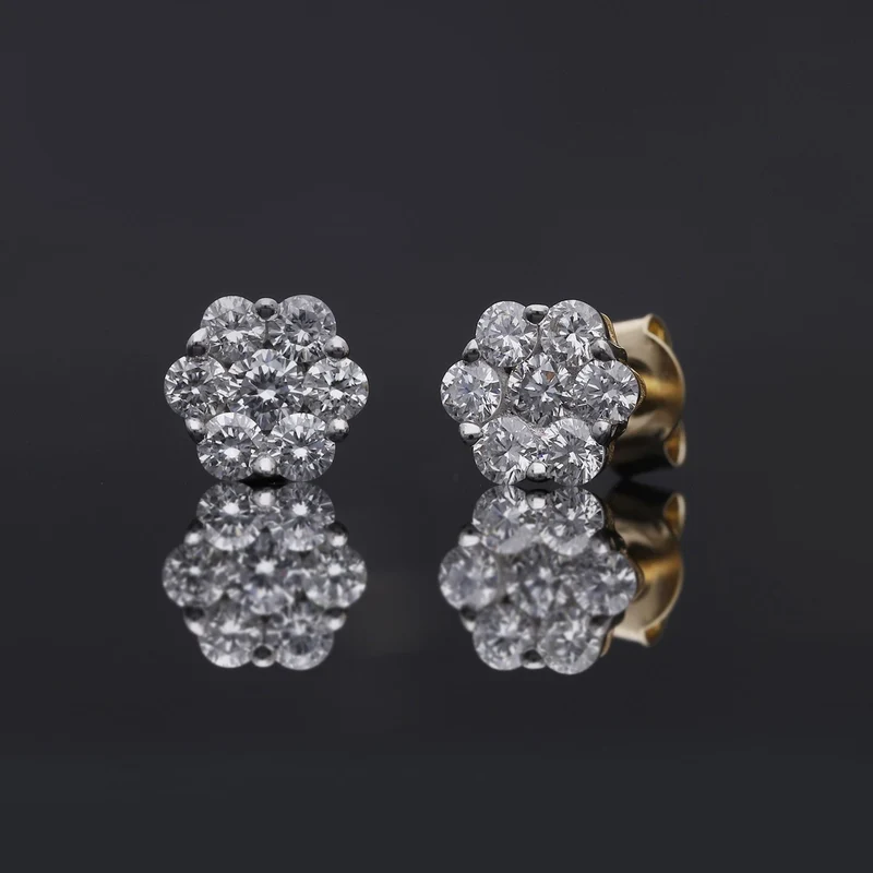 Luxuriant Diamond Lab Grown Diamant SI-GH Ohrringe 925 Silber Gelbgold Vermeil ca. 0.50 ct