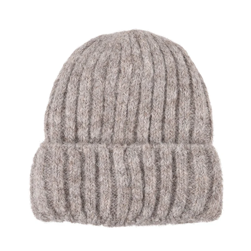 Rippstrick-Mütze mit Teddyfutter, Einheitsgröße, Sandbeige
