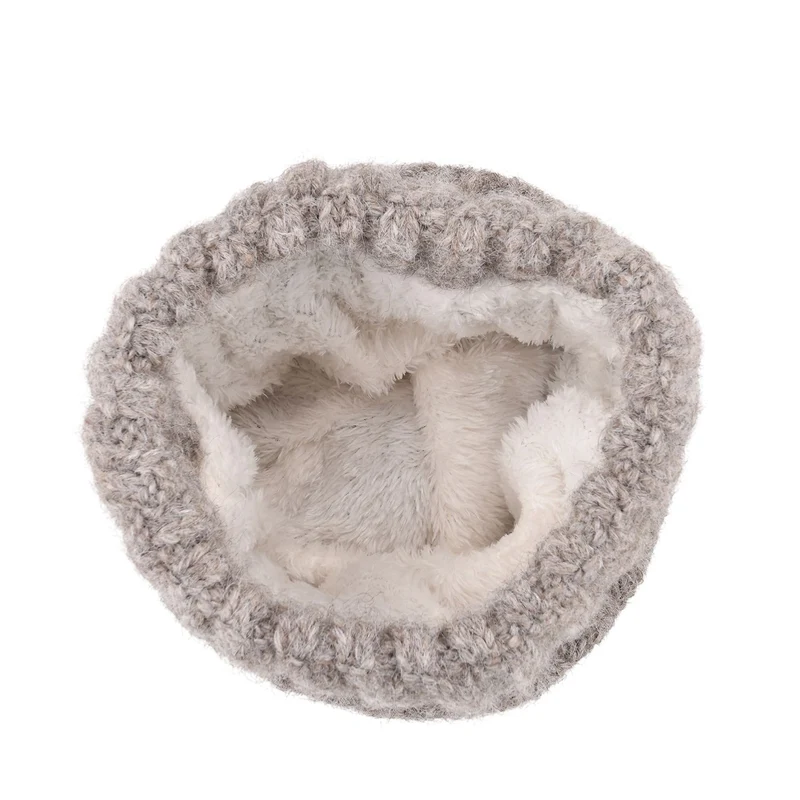 Rippstrick-Mütze mit Teddyfutter, Einheitsgröße, Sandbeige