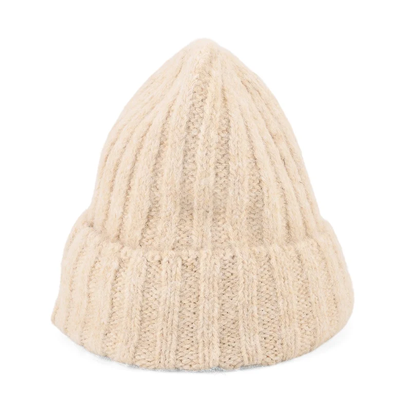 Rippstrick-Mütze mit Teddyfutter, Einheitsgröße, Sandbeige