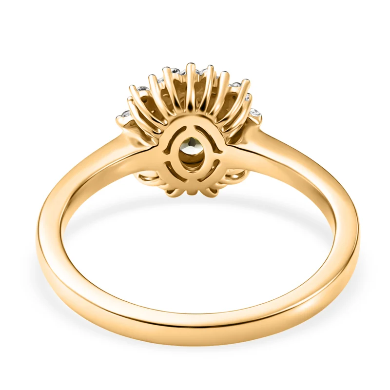 D'Joy AA Natürlicher goldener Tansanit Schmuckset 925 Silber 750 Gelbgold Vermeil (Größe 20) ca. 1,53 ct.