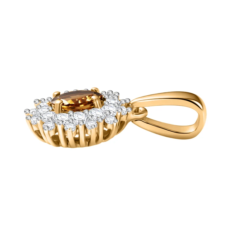 D'Joy AA Natürlicher goldener Tansanit Schmuckset 925 Silber 750 Gelbgold Vermeil (Größe 20) ca. 1,53 ct.