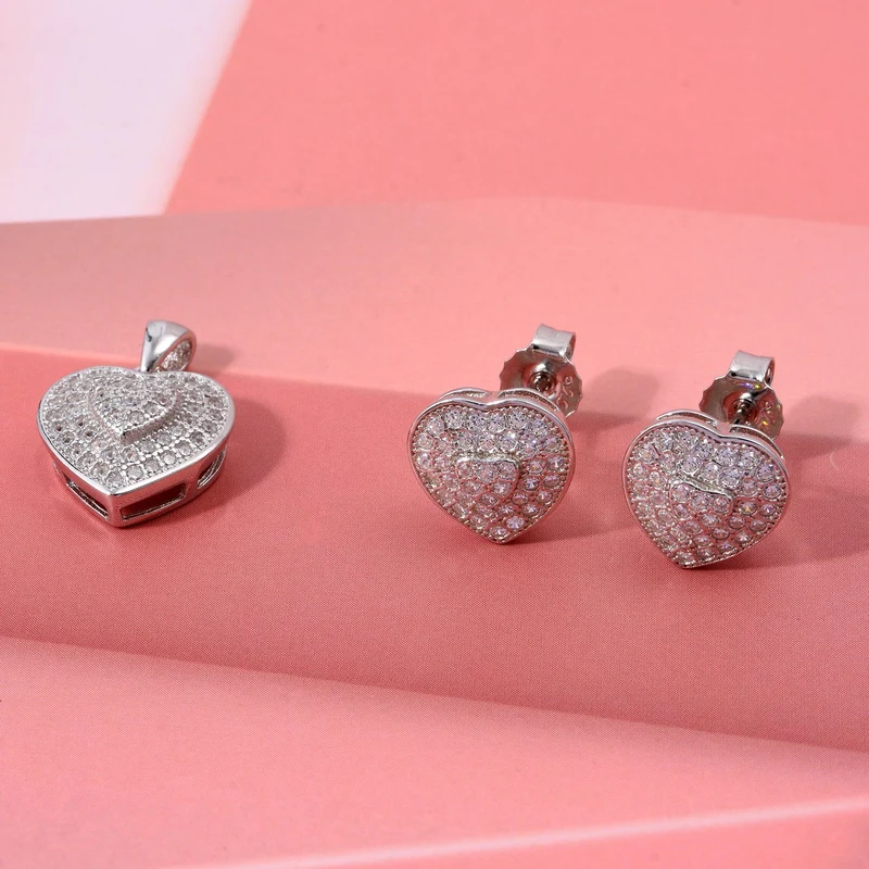 Lustro Stella Weißer Zirkonia Schmuckset 925 Silber rhodiniert