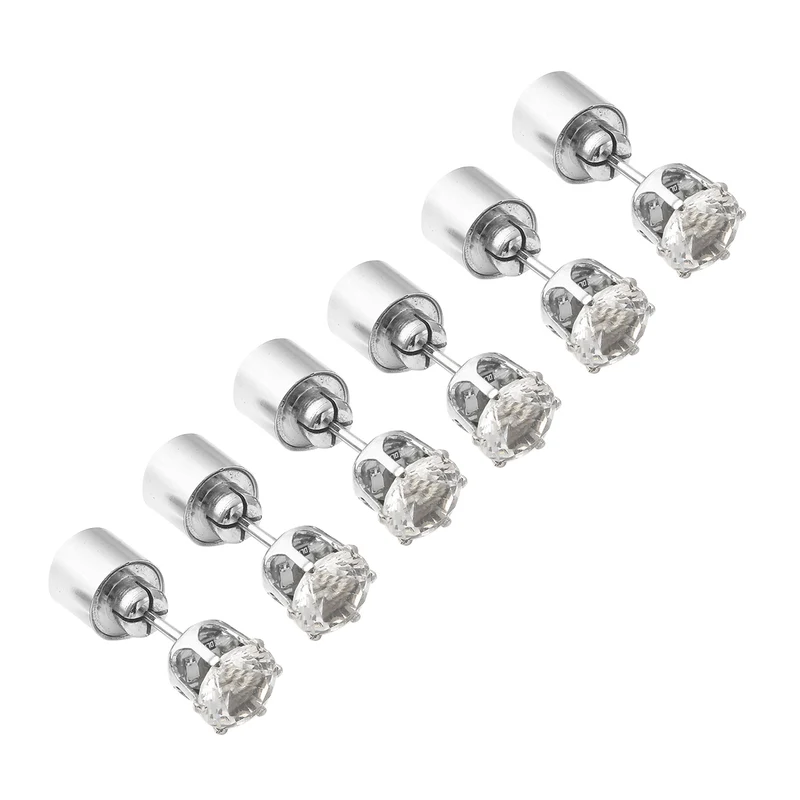 3er- Set Kristall LED-Lichter (Grün, Violett und Orange) Ohrstecker Messing