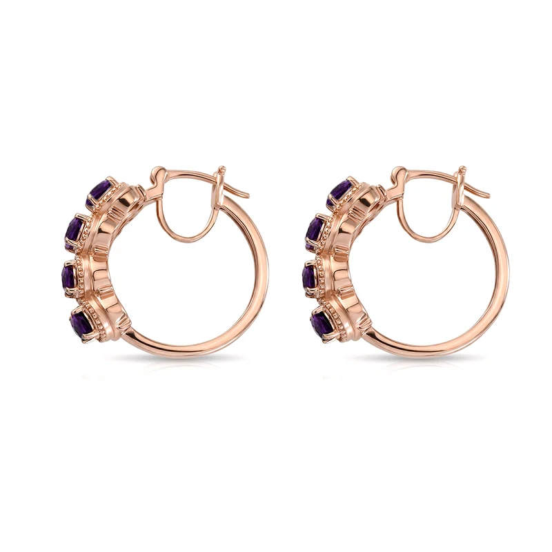 EVER TRUE Afrikanischer Amethyst Ohrringe 950 Kupfer ca. 3.54 ct