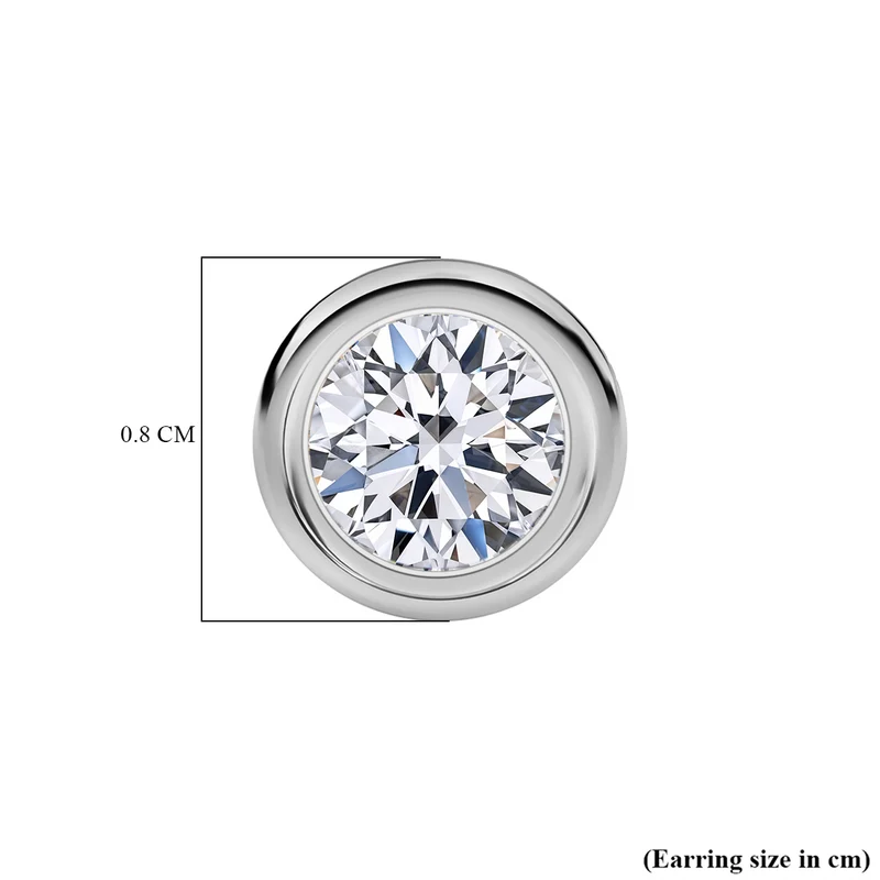 LUXURIANT DIAMOND - Lab Grown Diamant SI-GH Ohrringe 925 Silber Rhodiniert ca. 1.00 ct