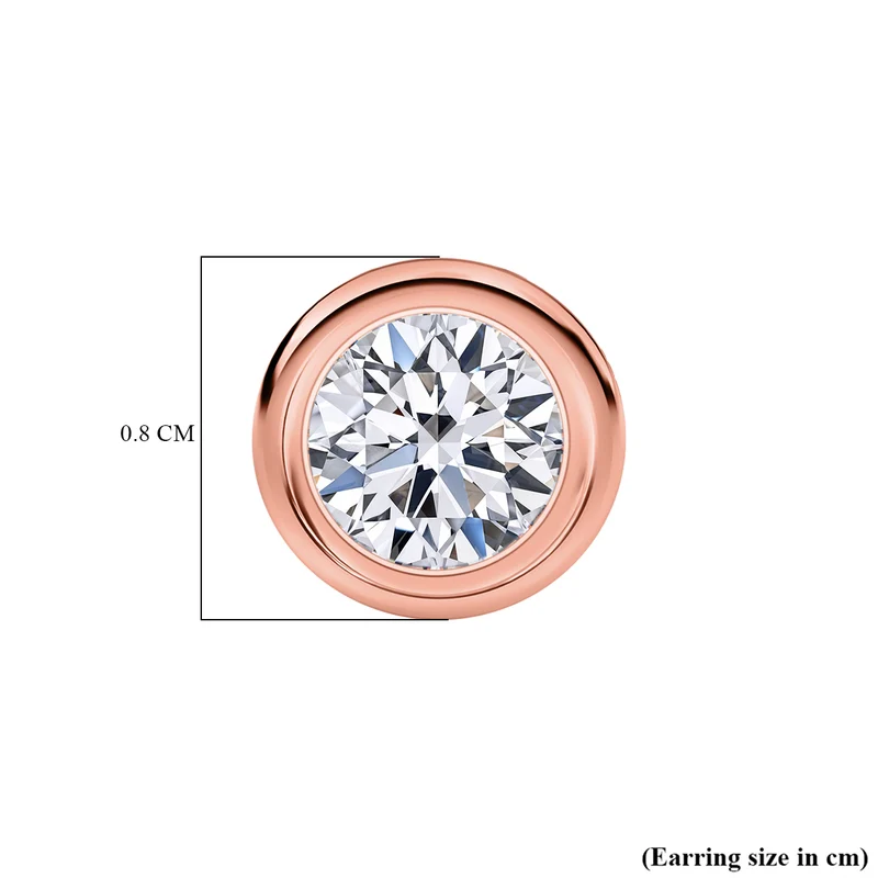 LUXURIANT DIAMOND - Lab Grown Diamant SI-GH Ohrringe 925 Silber Rhodiniert ca. 1.00 ct