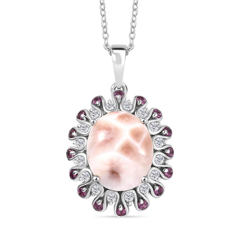Djoy AA Natrolith, Weißer Zirkon Schmuckset 925 Silber rhodiniert ca. 6.26 ct