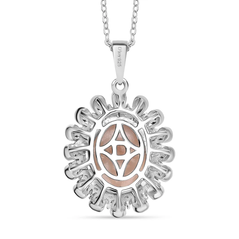 Djoy AA Natrolith, Weißer Zirkon Schmuckset 925 Silber rhodiniert ca. 6.26 ct