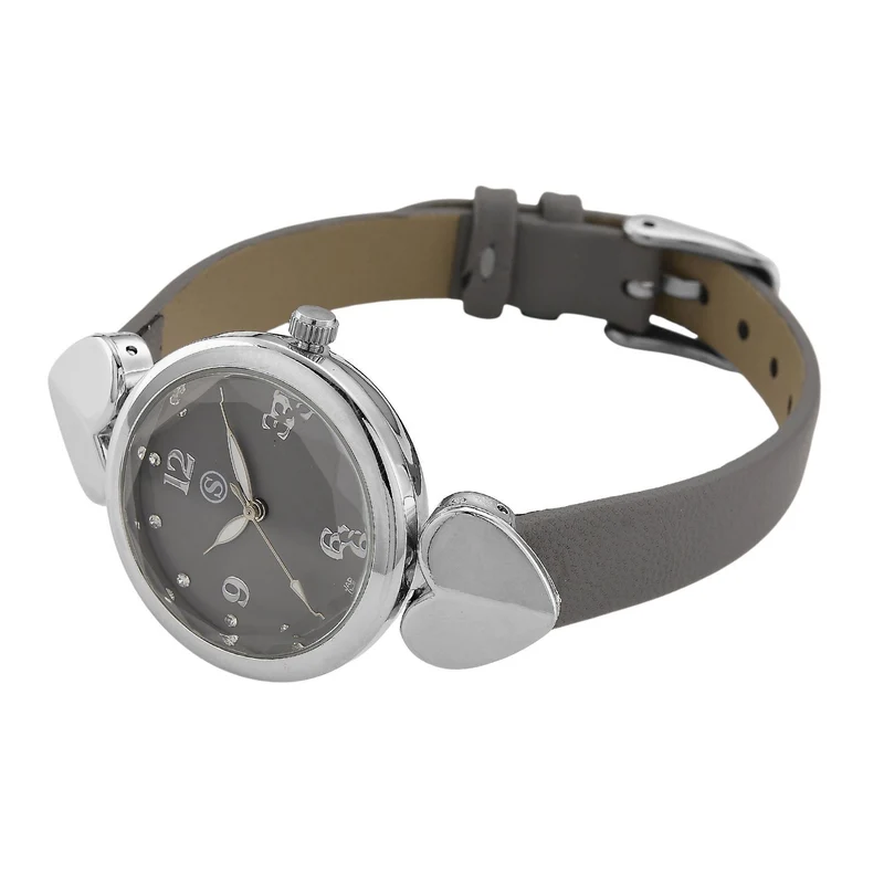 STRADA Uhr mit PC21S Japan-Uhrwerk, Edelstahl-Mesh-Armband, Graufarben mit Kristallzifferblatt,, Grau