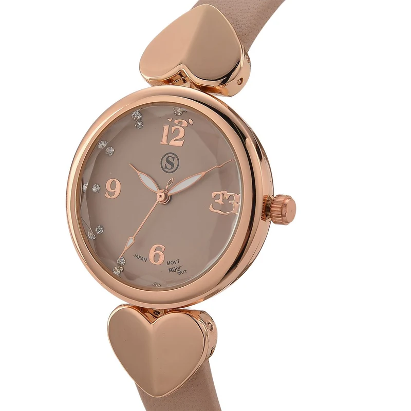 STRADA Uhr mit PC21S Japan-Uhrwerk, Edelstahl-Mesh-Armband, Graufarben mit Kristallzifferblatt,, Grau