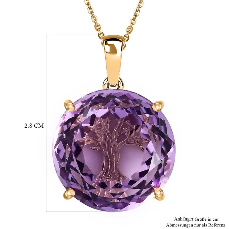 Rose De France Amethyst Schmuckset 925 Silber 750 Gelbgold Vermeil ca. 15.50 ct