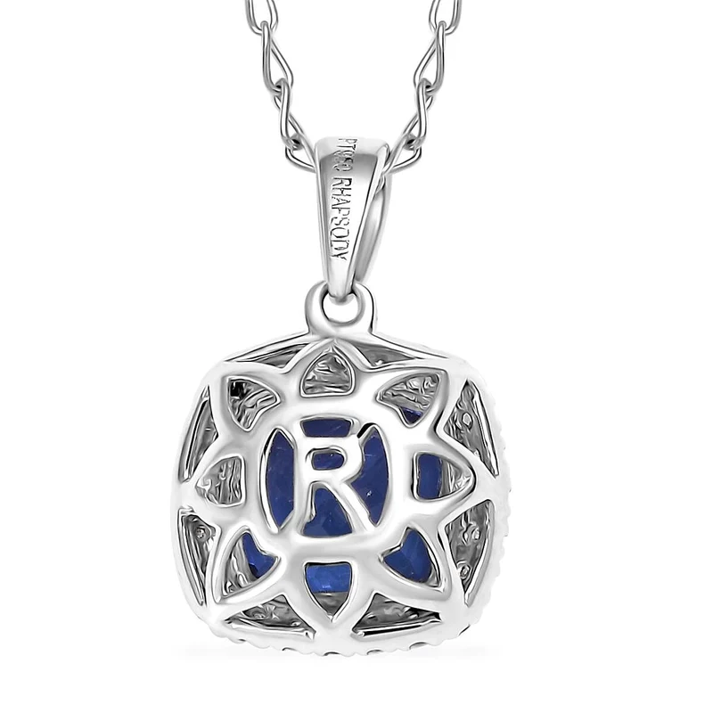 Rhapsody AAAA Tansanit, Weißer Diamant Schmuckset (10-15 Werktage Lieferzeit) ca. 50 cm 950 Platin ca. 2.94 ct