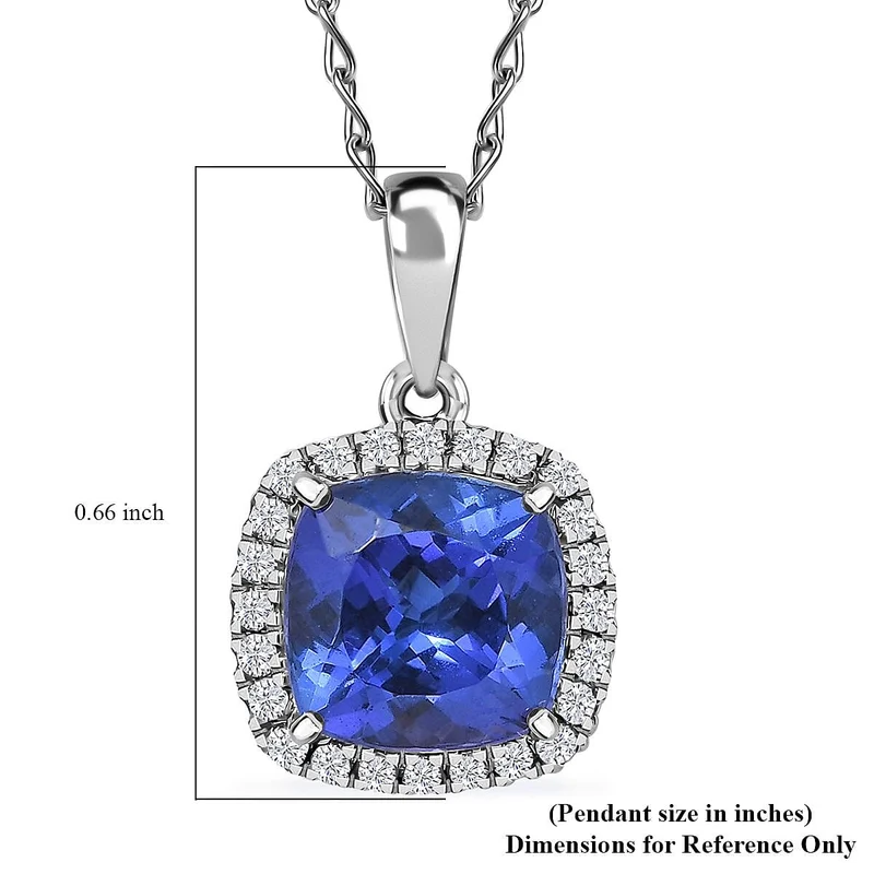 Rhapsody AAAA Tansanit, Weißer Diamant Schmuckset (10-15 Werktage Lieferzeit) ca. 50 cm 950 Platin ca. 2.94 ct