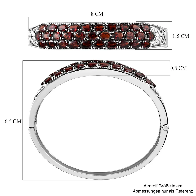 Mehfarbiger Edelstein Armreif, ca. 19 cm 316L Edelstahl ca. 14.69 ct