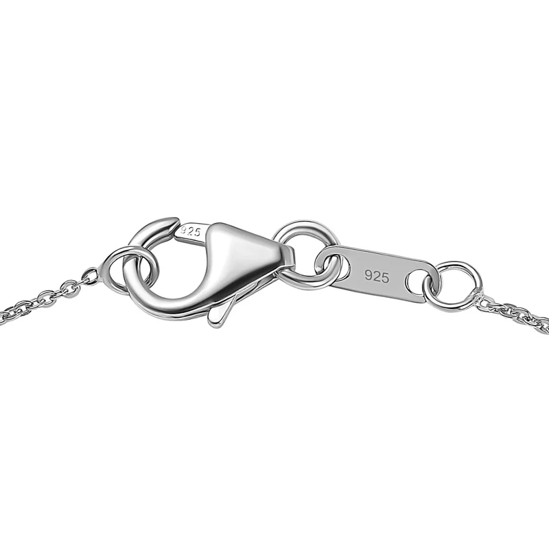 AAA Mehrfarbige Calabar -Turmalin, Weißer Zirkon Anhänger mit Kette ca. 50 cm, 925 Silber rhodiniert ca. 2.00 ct