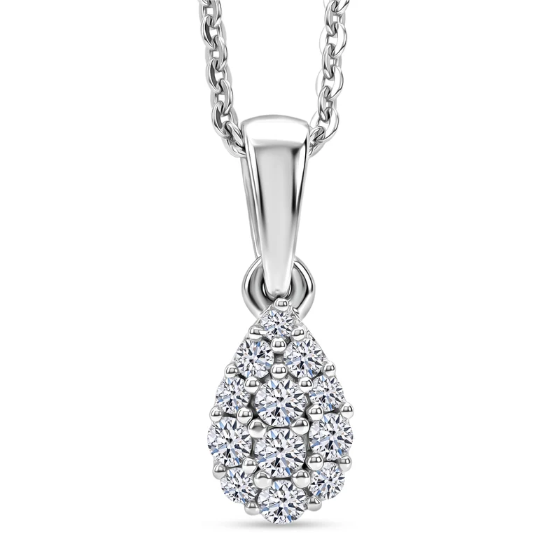 LUXURIANT DIAMOND - Lab Grown Diamant SI-GH Schmuckset ca. 50 cm 925 Silber Rhodiniert ca. 0.15 ct