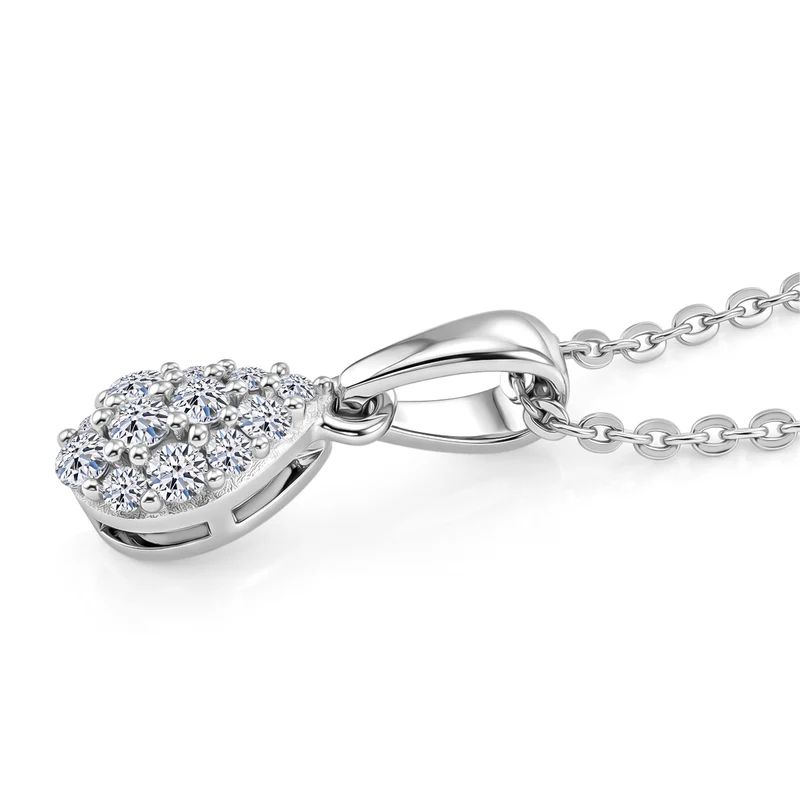 LUXURIANT DIAMOND - Lab Grown Diamant SI-GH Schmuckset ca. 50 cm 925 Silber Rhodiniert ca. 0.15 ct