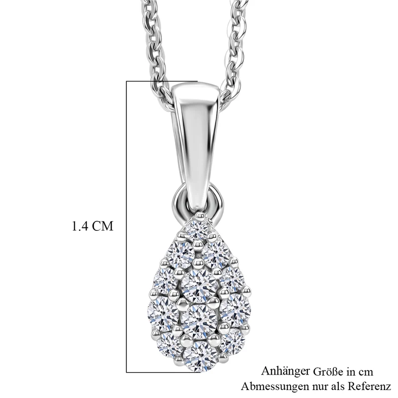 LUXURIANT DIAMOND - Lab Grown Diamant SI-GH Schmuckset ca. 50 cm 925 Silber Rhodiniert ca. 0.15 ct