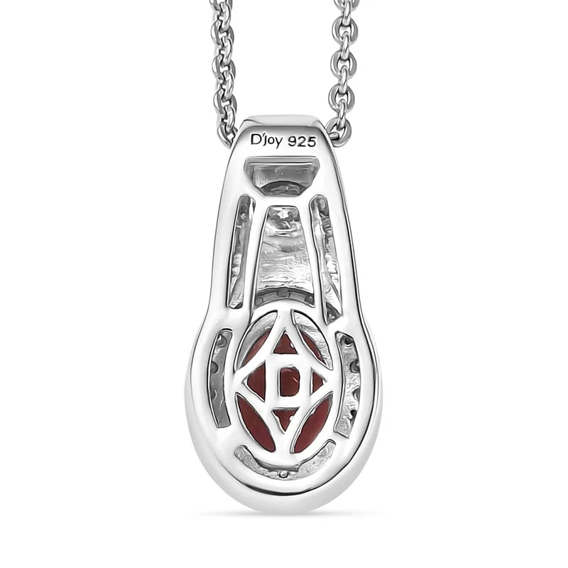 D'Joy AA Blush Turmalin, Moissanit Anhänger mit Kette, ca. 50 cm 925 Silber rhodiniert ca. 1.03 ct
