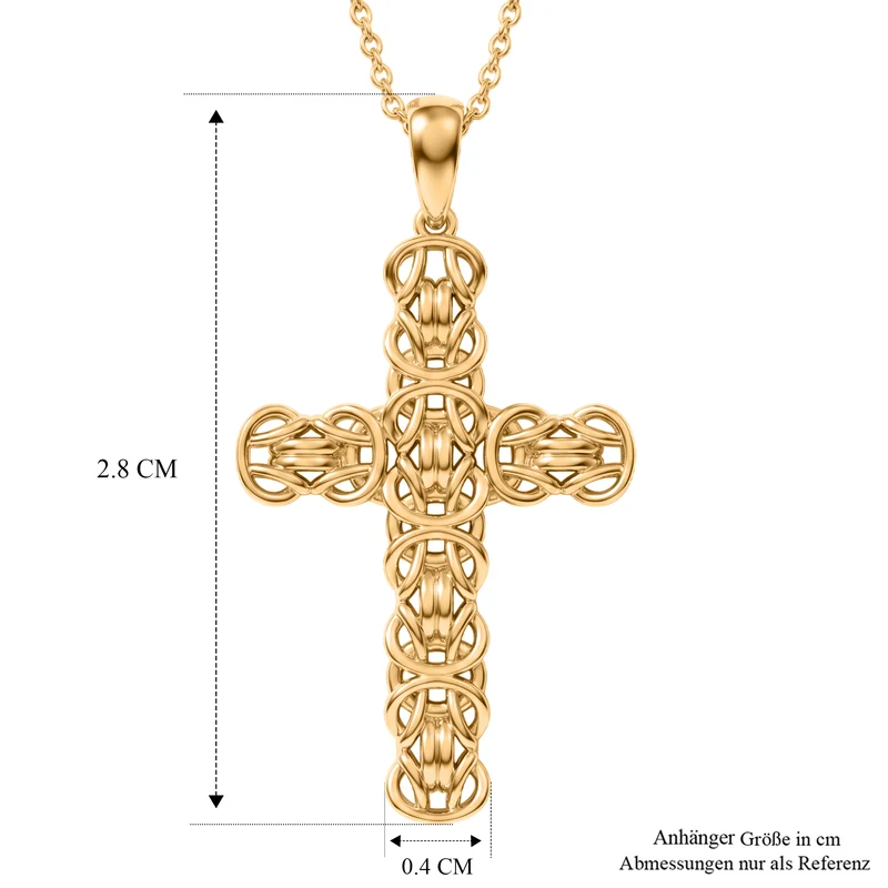 EVER TRUE Bronzella Kollektion-Reine Bronze 750 Vergoldet und Edelstahl 750 Vergoldet Anhänger mit Kette, ca. 50 cm ca. 7,04g