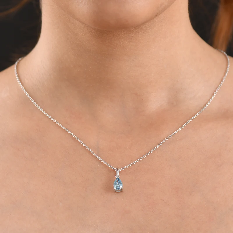 LUXURIANT DIAMOND - Lab Grown Blauer Diamant SI Schmuckset ca. 45 cm 925 Silber Rhodiniert ca. 1,04 ct.