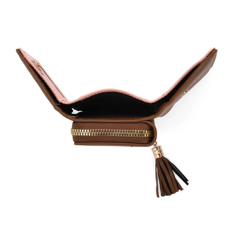 Portemonnaie mit RFID-Schutz, Reißverschluss und Kartenfächern, 22,5x11 cm, Braun