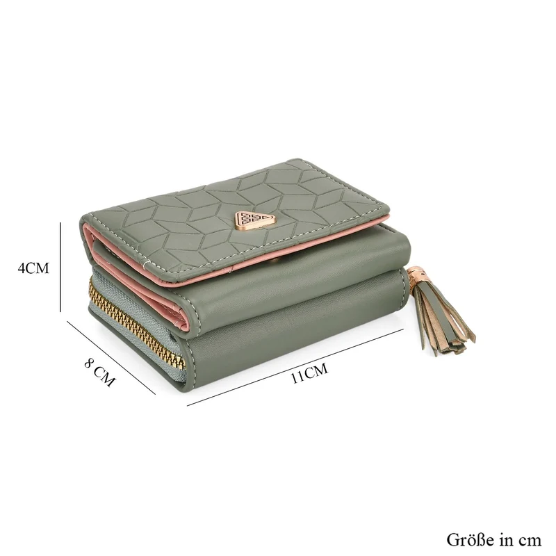 Portemonnaie mit RFID-Schutz, Reißverschluss und Kartenfächern, 22,5x11 cm, Braun