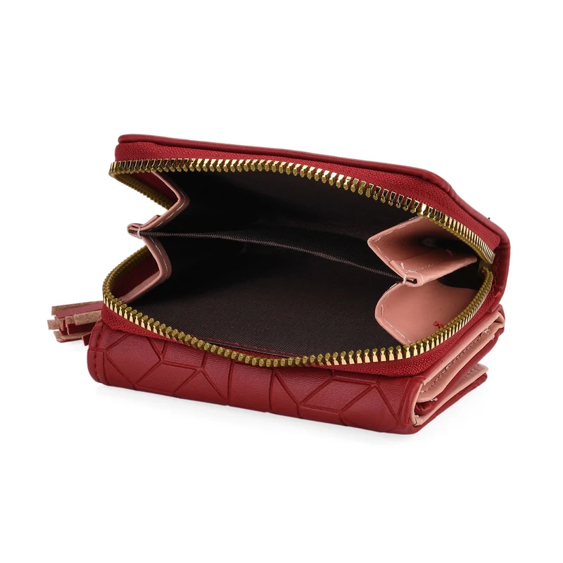 Portemonnaie mit RFID-Schutz, Reißverschluss und Kartenfächern, 22,5x11 cm, Braun