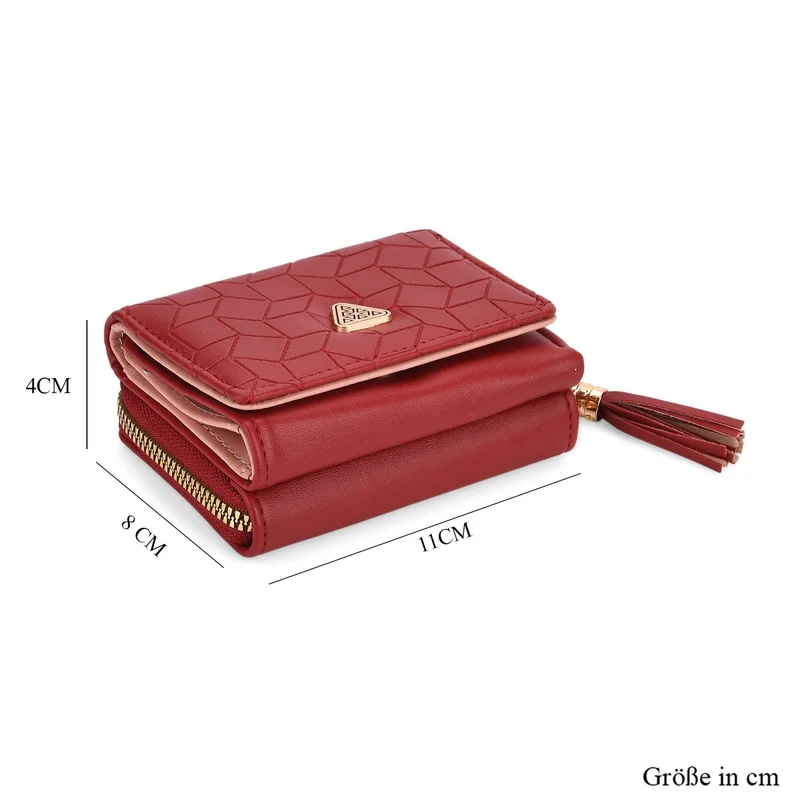Portemonnaie mit RFID-Schutz, Reißverschluss und Kartenfächern, 22,5x11 cm, Braun