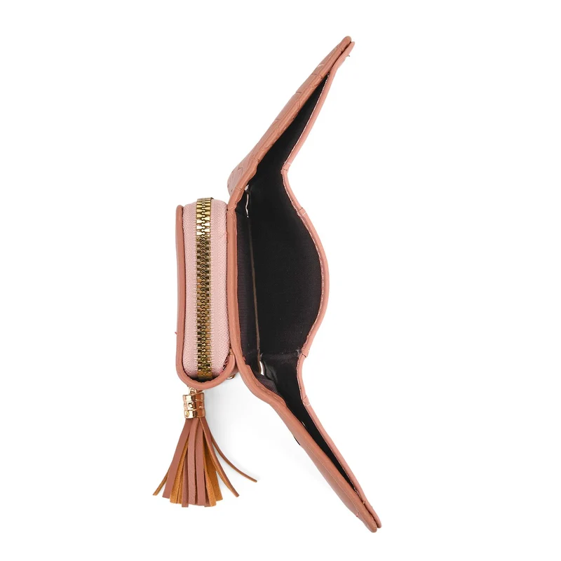 Portemonnaie mit RFID-Schutz, Reißverschluss und Kartenfächern, 22,5x11 cm, Braun