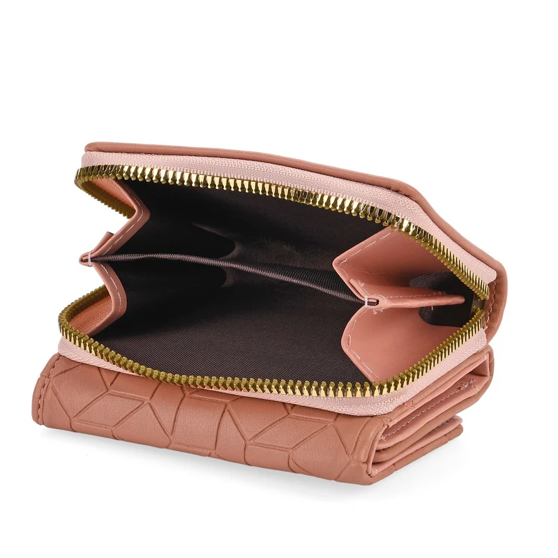 Portemonnaie mit RFID-Schutz, Reißverschluss und Kartenfächern, 22,5x11 cm, Braun