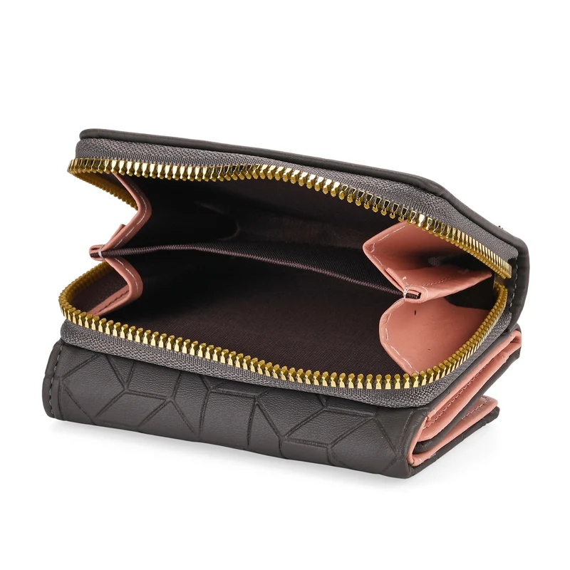 Portemonnaie mit RFID-Schutz, Reißverschluss und Kartenfächern, 22,5x11 cm, Braun