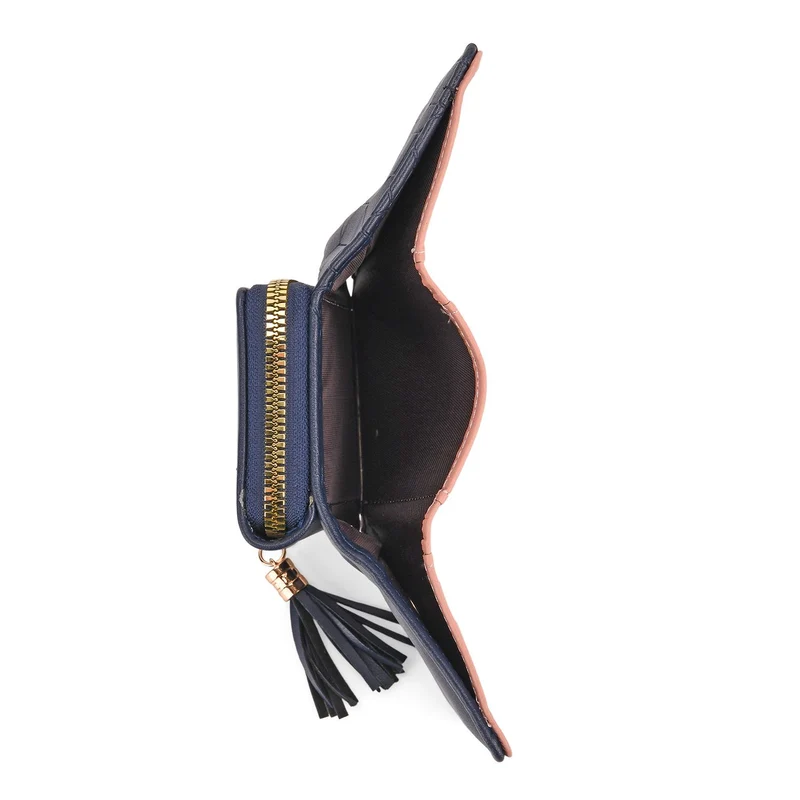 Portemonnaie mit RFID-Schutz, Reißverschluss und Kartenfächern, 22,5x11 cm, Braun