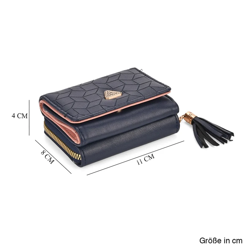 Portemonnaie mit RFID-Schutz, Reißverschluss und Kartenfächern, 22,5x11 cm, Braun