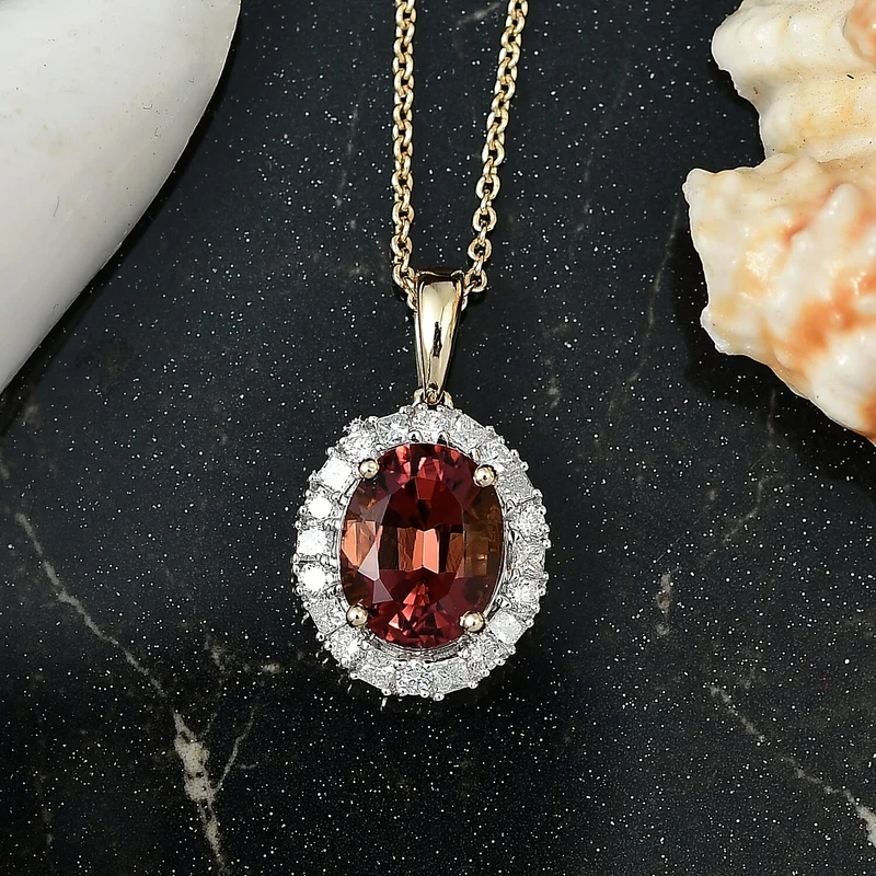 AAA Byzantinischer Turmalin, Lab Grown Diamant Schmuckset ca. 50 cm 417 Gold ca. 2,56 ct.