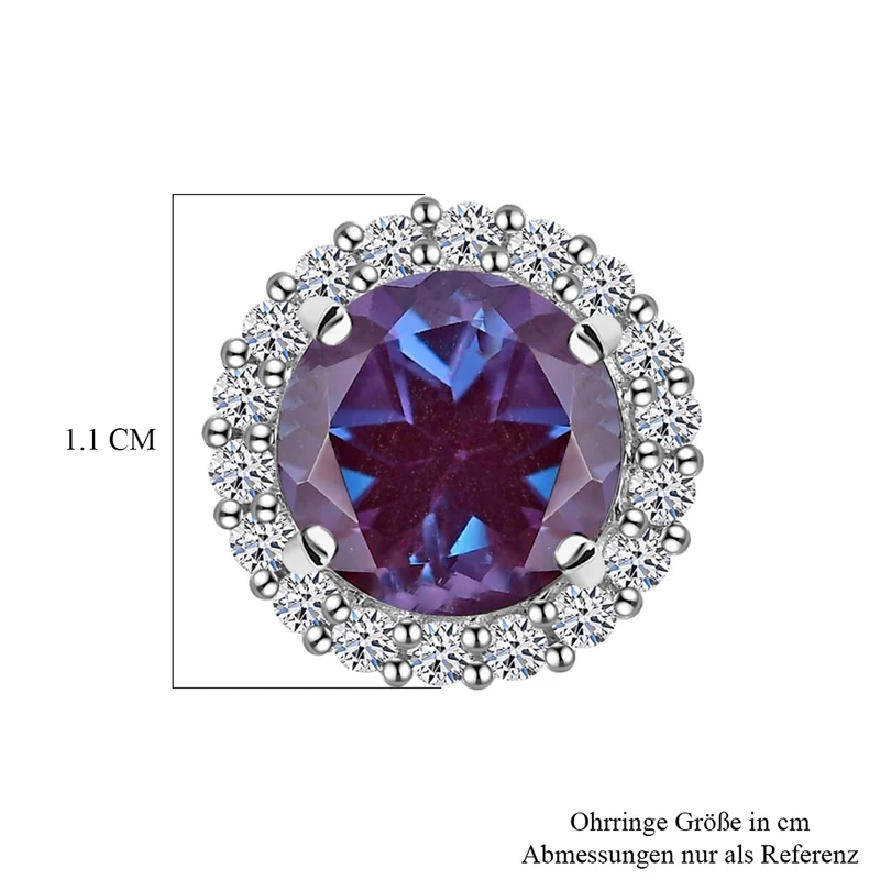 LUXURIANT 3,56 ct. AGI zertifizierte und geprüfte AAA Labor Alexandrit und Labor Diamant Ohrringe in 417 Weißgold