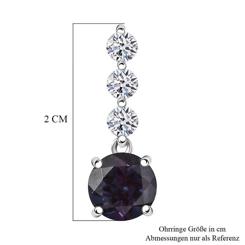 LUXURIANT 3,93 ct. AGI zertifizierte und geprüfte AAA Labor Alexandrit und SI-GH Labor Diamant Ohrringe in 417 Weißgold