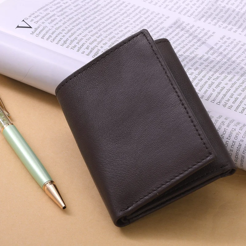 Klassische Geldbörse, 100% echtes Leder, RFID geschützt, braun