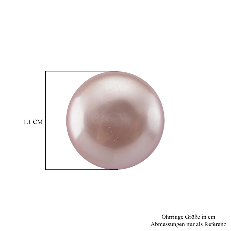 Weiße Keshi Perle (9-11mm) Münz Ohrstecker, 925 Silber rhodiniert