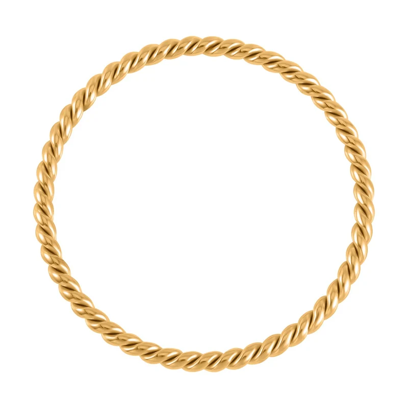 2er Set - Gedrehte Armreif und Ohrringe, Edelstahl, goldfarben