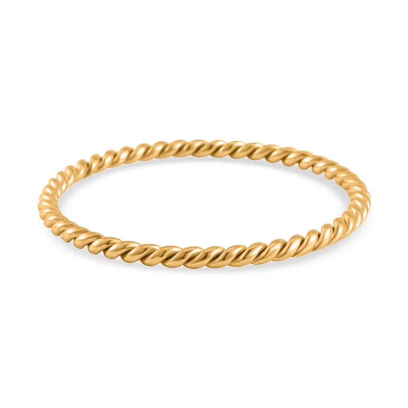 2er Set - Gedrehte Armreif und Ohrringe, Edelstahl, goldfarben